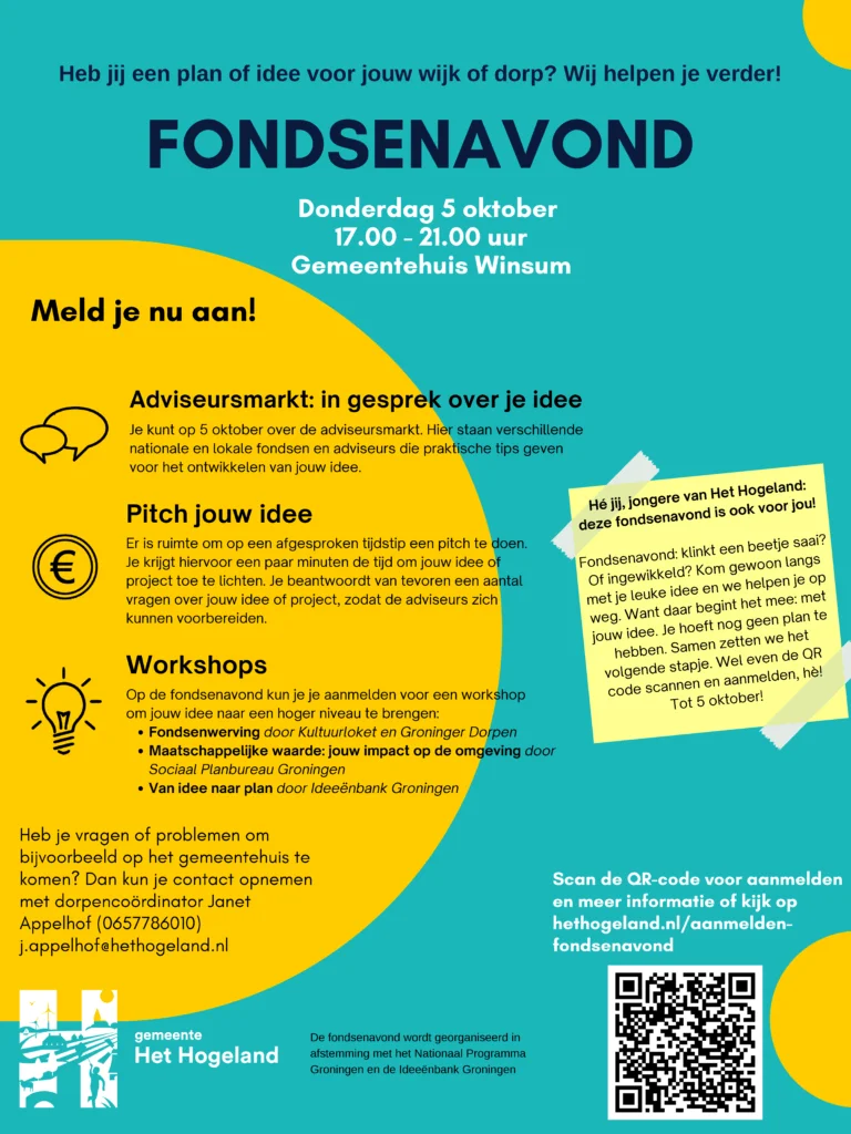 Flyer Fondsenavond Winsum