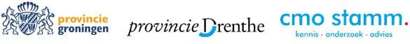 Logo's provincie Groningen, Provincie Drenthe en CMO STAMM
