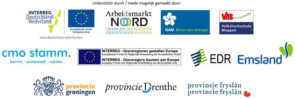 logo's van de partners en opdrachtgevers van het grensoverschrijdend project New Jobportunities