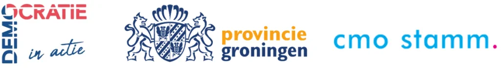 logo Decocratie in Actie, Provincie Groningen en CMO STAMM
