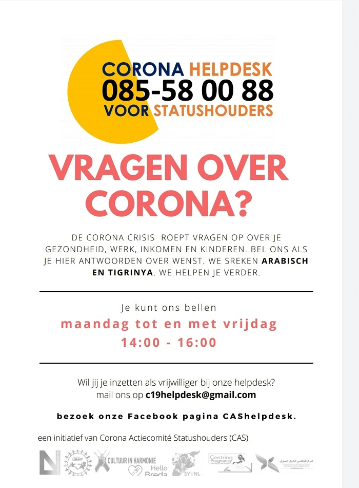 Corona-helpdesk voor statushouders