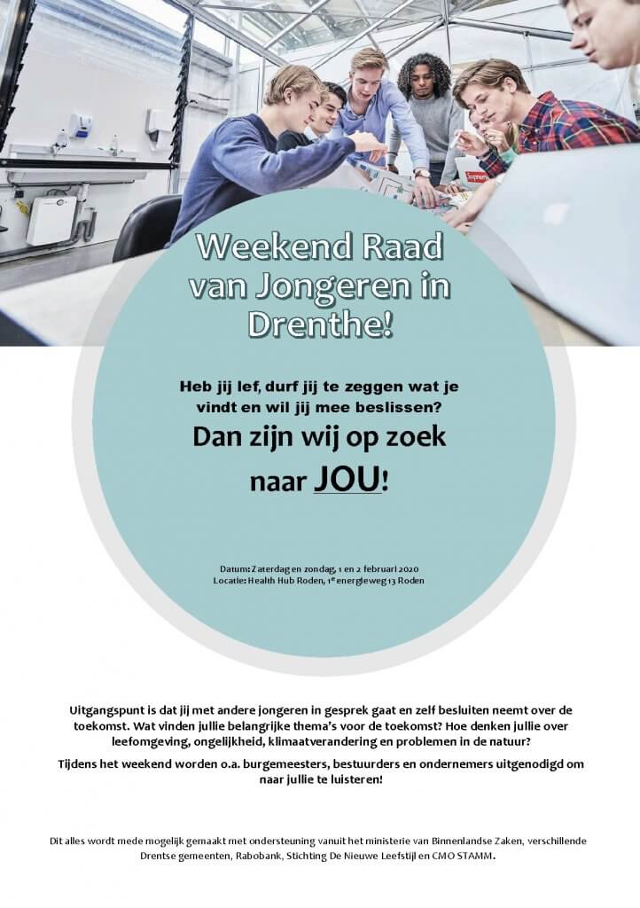 flyer weekend van jongeren Drenthe