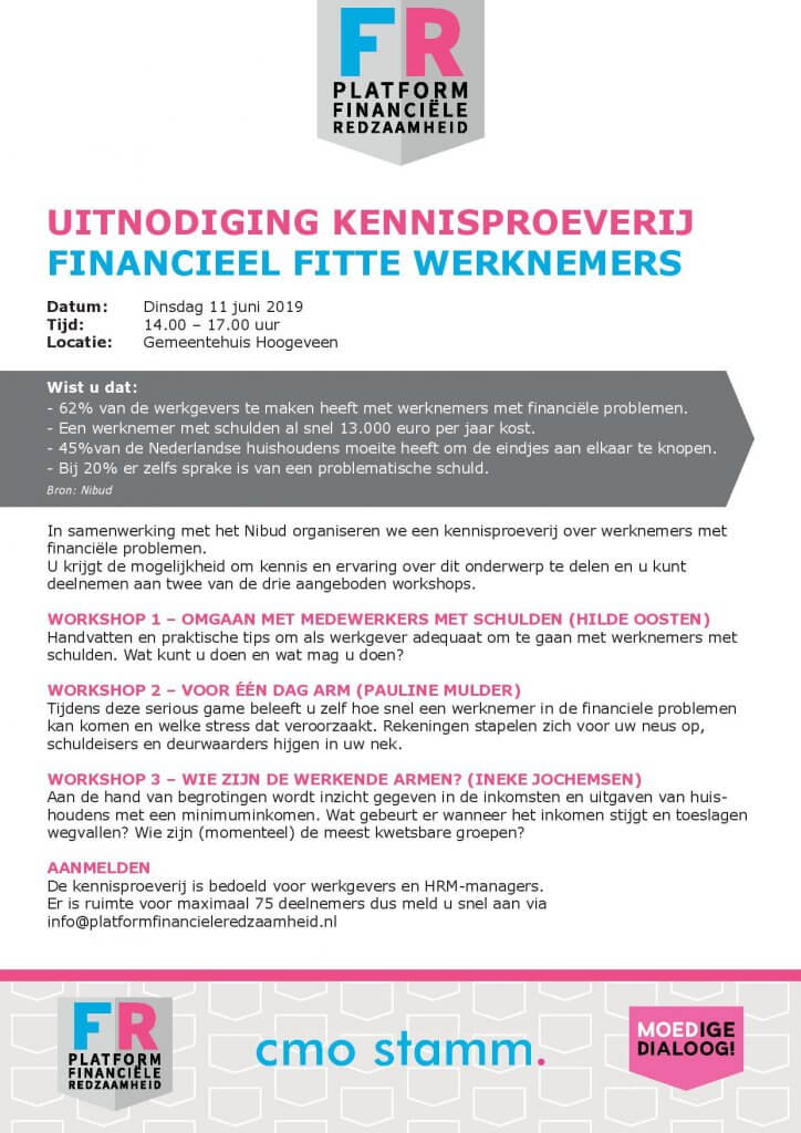 Programma Kennisproeverij 11 juni Financieel fitte werknemers